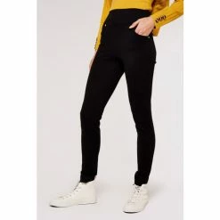 Apricot Black Ponti Side Split Trouser