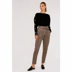 Apricot Brown Heritage Warm Check Trousers