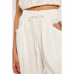 Apricot Cream Linen Blend Wide Leg Trousers -Apricot Shop unnamed file 2322