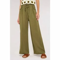 Apricot Green Linen Blend Wide Leg Trousers -Apricot Shop unnamed file 2328