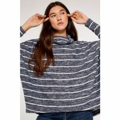 Apricot Blue Soft Touch Stripe Cowl Neck Top -Apricot Shop unnamed file 2357