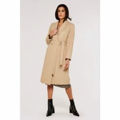 Apricot Neutral Herringbone Dressing Gown Coat -Apricot Shop unnamed file 2371