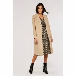 Apricot Neutral Herringbone Dressing Gown Coat -Apricot Shop unnamed file 2374