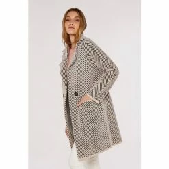 Apricot Cream Chevron Fuzzy Coatigan -Apricot Shop unnamed file 2379