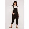 Apricot Black Billow Tie Shoulder Pocket Dungarees