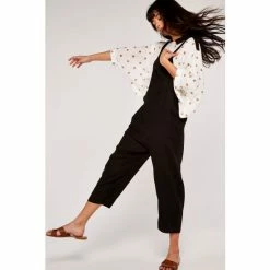 Apricot Black Billow Tie Shoulder Pocket Dungarees -Apricot Shop unnamed file 2396