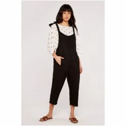 Apricot Black Billow Tie Shoulder Pocket Dungarees -Apricot Shop unnamed file 2398