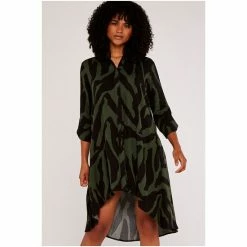 Apricot Khaki Green Zebra Oversized High Low Dress -Apricot Shop unnamed file 25
