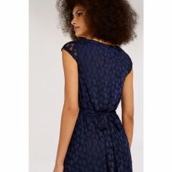 Apricot Blue Dot Mesh Lace V-Neck Midi Dress -Apricot Shop unnamed file 261