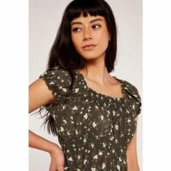 Apricot Green Print Milkmaid Dress -Apricot Shop unnamed file 266