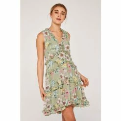 Apricot Green Floral Sleeveless Tiered Ruffle Dress -Apricot Shop unnamed file 30