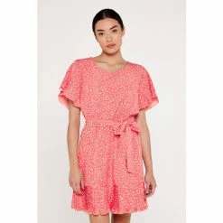 Apricot Pink Pleats Details Dress -Apricot Shop unnamed file 324