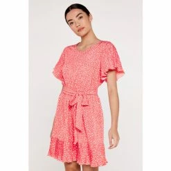 Apricot Pink Pleats Details Dress -Apricot Shop unnamed file 325