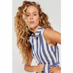 Apricot Blue Deckchair Stripe Tie Shirt Dress -Apricot Shop unnamed file 330