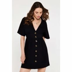 Apricot Black V-Neck Button Front Dress -Apricot Shop unnamed file 335