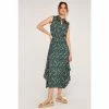 Apricot Green Floral Smock Hankyhem Dress