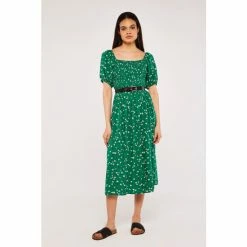 Apricot Green Floral Print Short Sleeve Midi Dress -Apricot Shop unnamed file 350