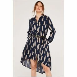 Apricot Blue Brush Stroke Print Oversize Shirt Dress -Apricot Shop unnamed file 36