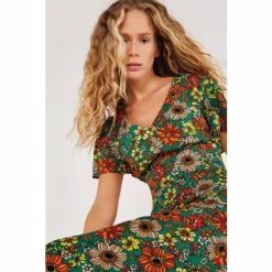 Apricot Green 70s Floral Angel Sleeve Midi Dress -Apricot Shop unnamed file 361