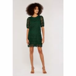 Apricot Green Geometric Lace Shift Dress -Apricot Shop unnamed file 387