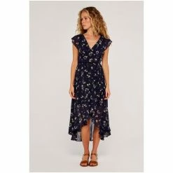 Apricot Blue Botanical Ruffle Wrap Midi Dress -Apricot Shop unnamed file 4