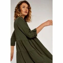 Apricot Khaki Green Tiered Back Swing Shirt Dress -Apricot Shop unnamed file 40