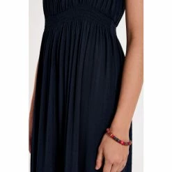 Apricot Blue Self Check Smocked Waist Dress -Apricot Shop unnamed file 409