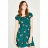 Apricot Green Floral Bunches Milkmaid Dress