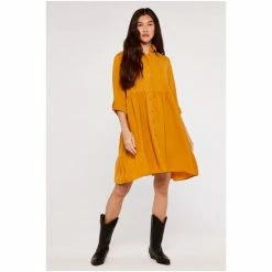 Apricot Khaki Green Tiered Back Swing Shirt Dress -Apricot Shop unnamed file 42