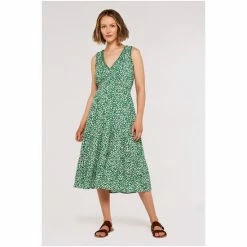 Apricot Green Abstract Daisy Smock Midi Dress -Apricot Shop unnamed file 427