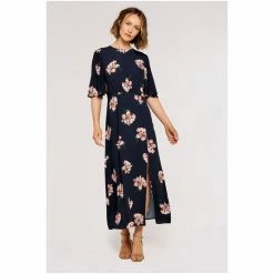 Apricot Blue Floral Angel Sleeve Midi Dress -Apricot Shop unnamed file 432