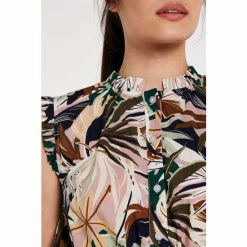 Apricot Pink Tropical Leaf Ruffle Cotton Dress -Apricot Shop unnamed file 441