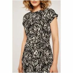 Apricot Black Brushstroke Print Wrap Dress -Apricot Shop unnamed file 448