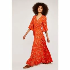 Apricot Orange Sarasa Angel Sleeve Maxi Dress -Apricot Shop unnamed file 457