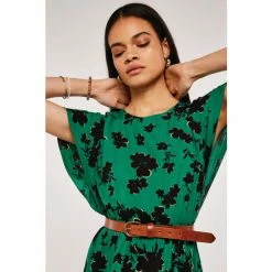 Apricot Green Silhouette Floral Leaf Smock Dress -Apricot Shop unnamed file 462
