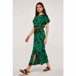 Apricot Green Silhouette Floral Leaf Smock Dress -Apricot Shop unnamed file 463