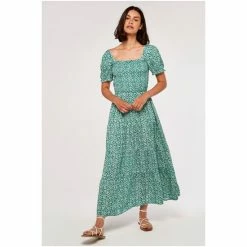 Apricot Green Bloom Daisies Milkmaid Maxi Dress -Apricot Shop unnamed file 47