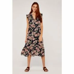 Apricot Black Smock Detail Soft Floral Midi Dress -Apricot Shop unnamed file 474