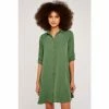 Apricot Green Shirt Swing Dress