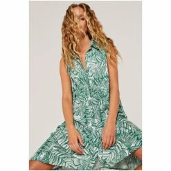 Apricot Green Sketchy Leaf High Low Dress -Apricot Shop unnamed file 485