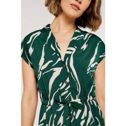 Apricot Green Swirl Tie Thru Shirt Midi Dress -Apricot Shop unnamed file 489