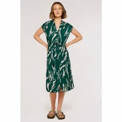 Apricot Green Swirl Tie Thru Shirt Midi Dress -Apricot Shop unnamed file 490