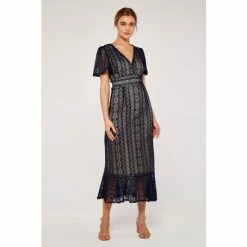 Apricot Blue Girls Floral Embroidery Dress