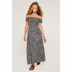 Apricot Black Floral Shirred Split Maxi Dress -Apricot Shop unnamed file 51