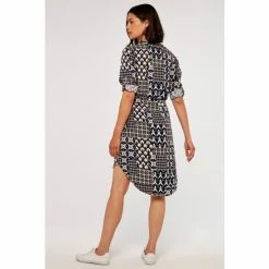 Alternative view of Apricot Blue Retro Patchwork Drawstring Dress