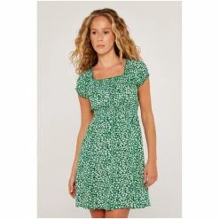 Apricot Green Abstract Daisy Milkmaid Dress -Apricot Shop unnamed file 523