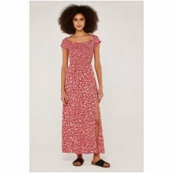 Apricot Black Floral Shirred Split Maxi Dress -Apricot Shop unnamed file 54