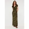 Apricot Brown Colourpop Cheetah Smock Maxi Dress