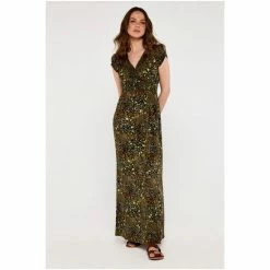 Apricot Brown Colourpop Cheetah Smock Maxi Dress -Apricot Shop unnamed file 571