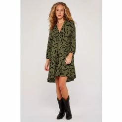 Apricot Green Abstract Print Cuff Sleeves Tiered Dress -Apricot Shop unnamed file 575